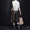 Demana Fashionable Rogue PU Cropped Wide-Leg Pants