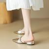 Slides Low Heel Sandals Gold Woman Slippers Pointed Toe Shoes For Women Outside Eva Top Designs 2025 Luxury Premium Price