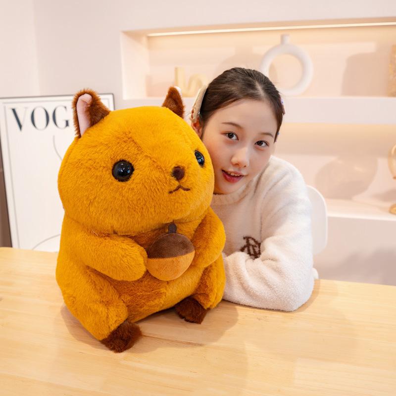 Cute Chubby Squirrel Doll Plush Toy Little Squirrel Doll Children's Company Soothing Rag Doll Birthday Gift