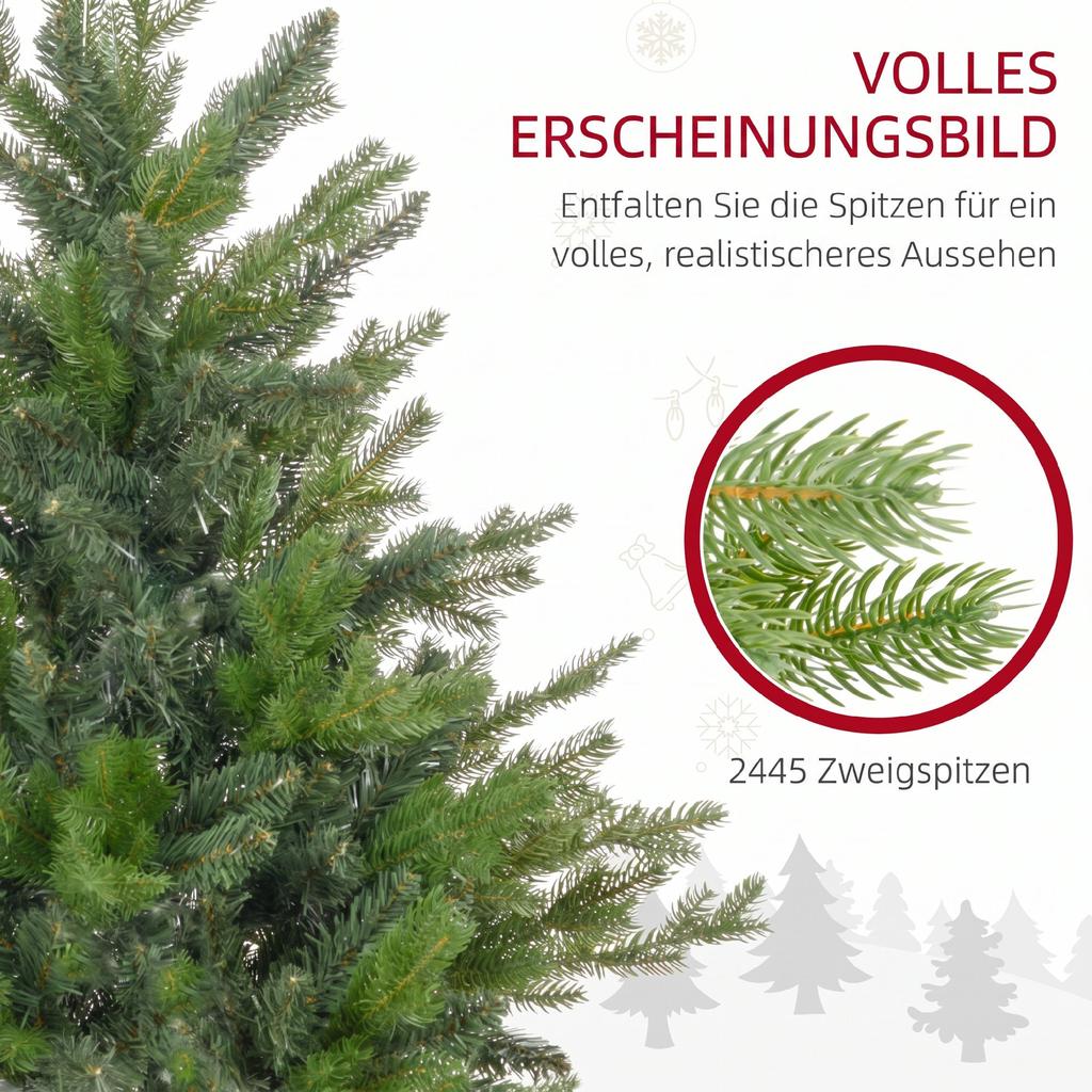 7ft Bare Artificial Christmas Tree, with 2445 Tips - Green