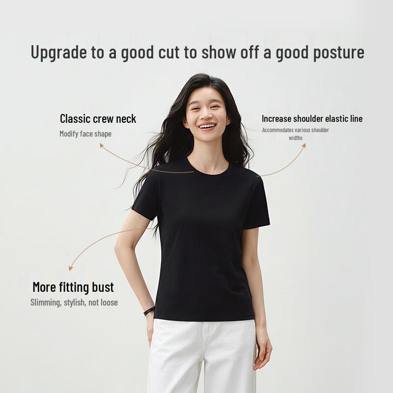 Jingdong Jingzao Women's 80-Count Mercerized Cotton Basic T-Shirt