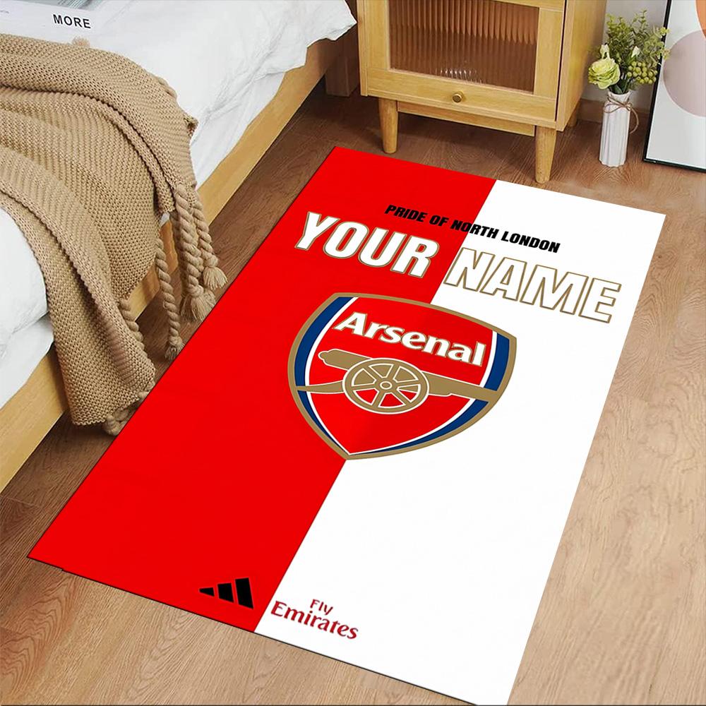 Arsenal F.c. Customize Your Name Floor Rug Office Rug Suitable for Playrooms Living Rooms Foyer Decorate room Anti-slip Rug Decorate Offices