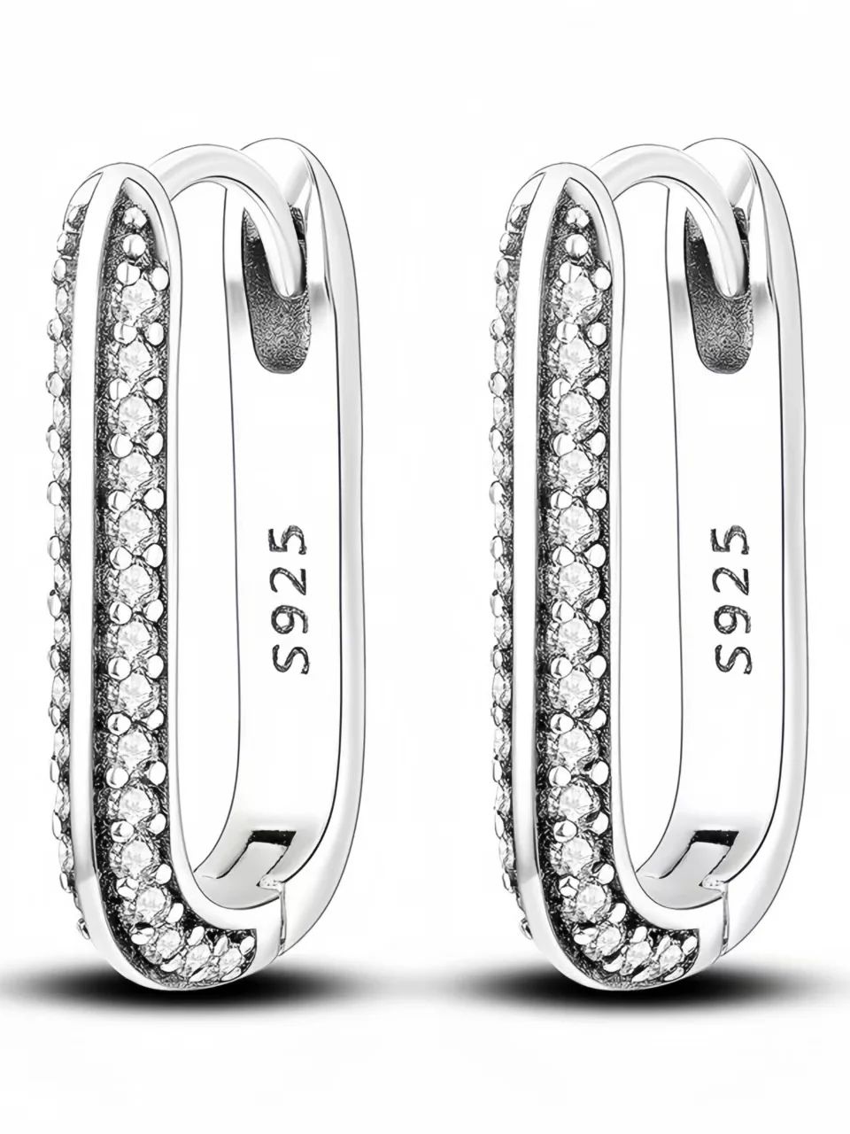 

925 Silver Heart Hoop Earrings Inlaid Zircon Cz Infinity Love Golden Earrings for Women Wedding Gift Luxury Jewelry белый
