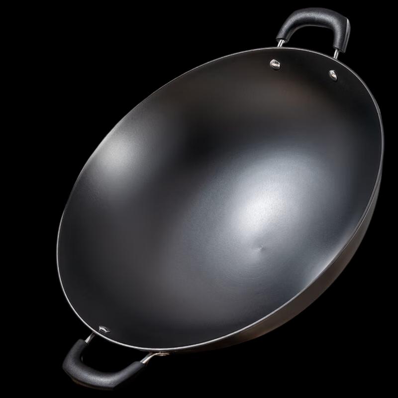 KABACH Cast Iron Non-Stick Wok with Double Handles