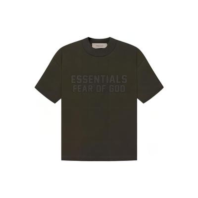 Essentials T-Shirt SS23 Kids Off Black Letter Print Short Sleeve Light Black Kids Tops FOG-SS23-172