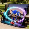 1pc Sonic, Speed Outdoor Personalized Flannel Blanket, Soft, Lightweight Personalized Flannel Blanket, Digital Printing,