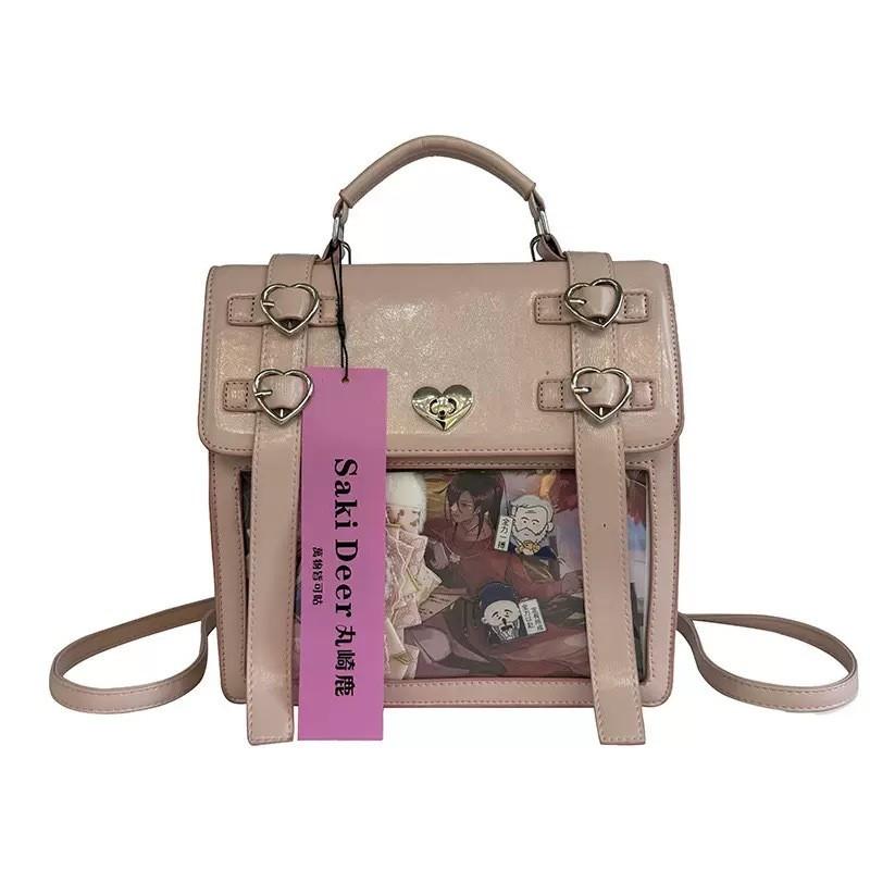 Style Japanese Solid Color Backpack Outdoor Large Capacity Transparent Itabag