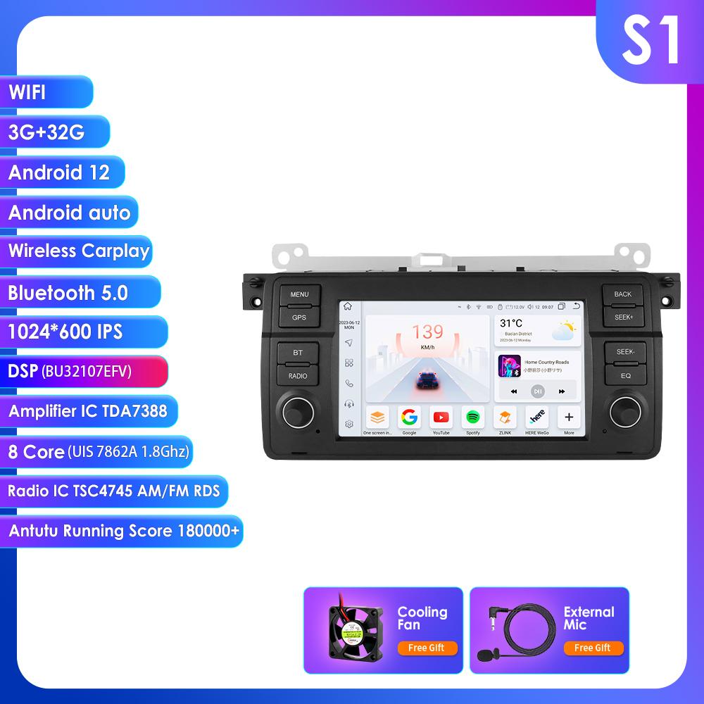 Hizpo 7 Inch 8G 128G AI Voice 2Din Android Auto Radio for BMW 3 E46 M3 318 320 325 330 335 Carplay 4G NET Car Multimedia GPS Intelligent Auto radio