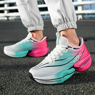 Chaussures de Course pour Homme Plates Confortables Antidérapantes Légères Baskets d'Extérieur Mesh Respirant à Lacets Chaussures de Tennis