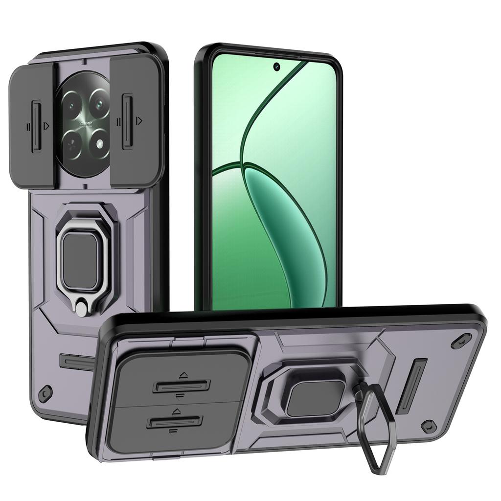 For Realme 12 5G Case PC+TPU Impact-Resistant Phone Cover with Slide Lens Protection
