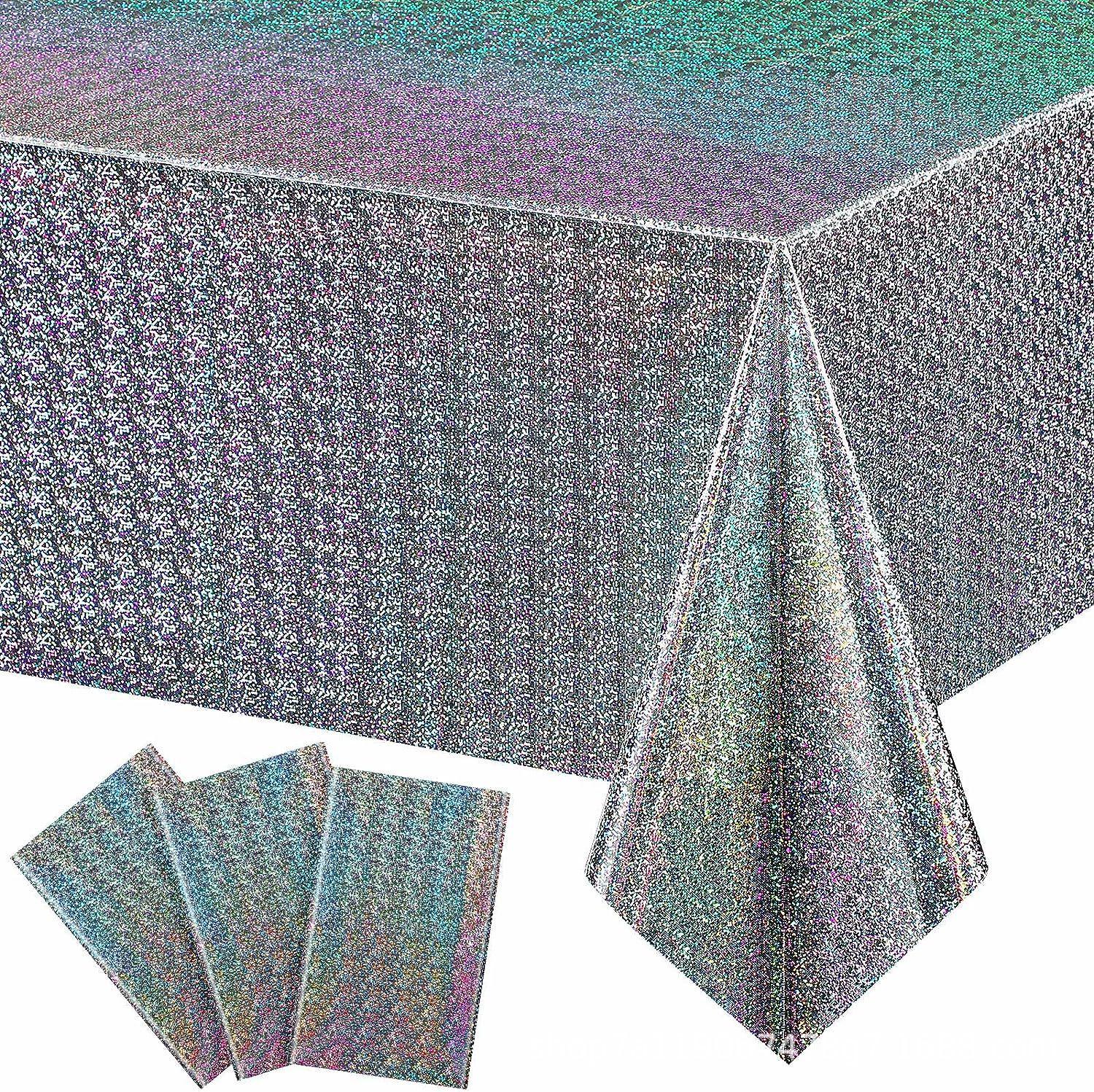 Laser Rainbow Aluminum Disposable Tablecloth for Birthday & Party Decoration