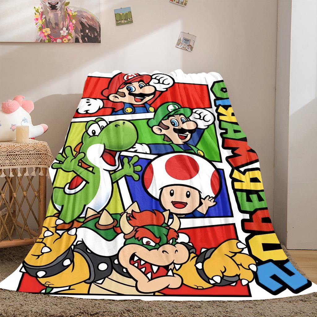 Super Mario Bros All-Season Versatile Travel Blanket Compact Suitable for Office Nap & Camping LXR89