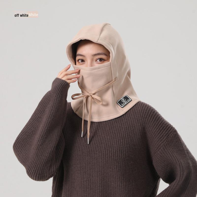 Velvet Warm Pullover Hat with Integrated Face Mask and Neck Warmer - Windproof, Coldproof for Autumn/Winter Sports & Cycling