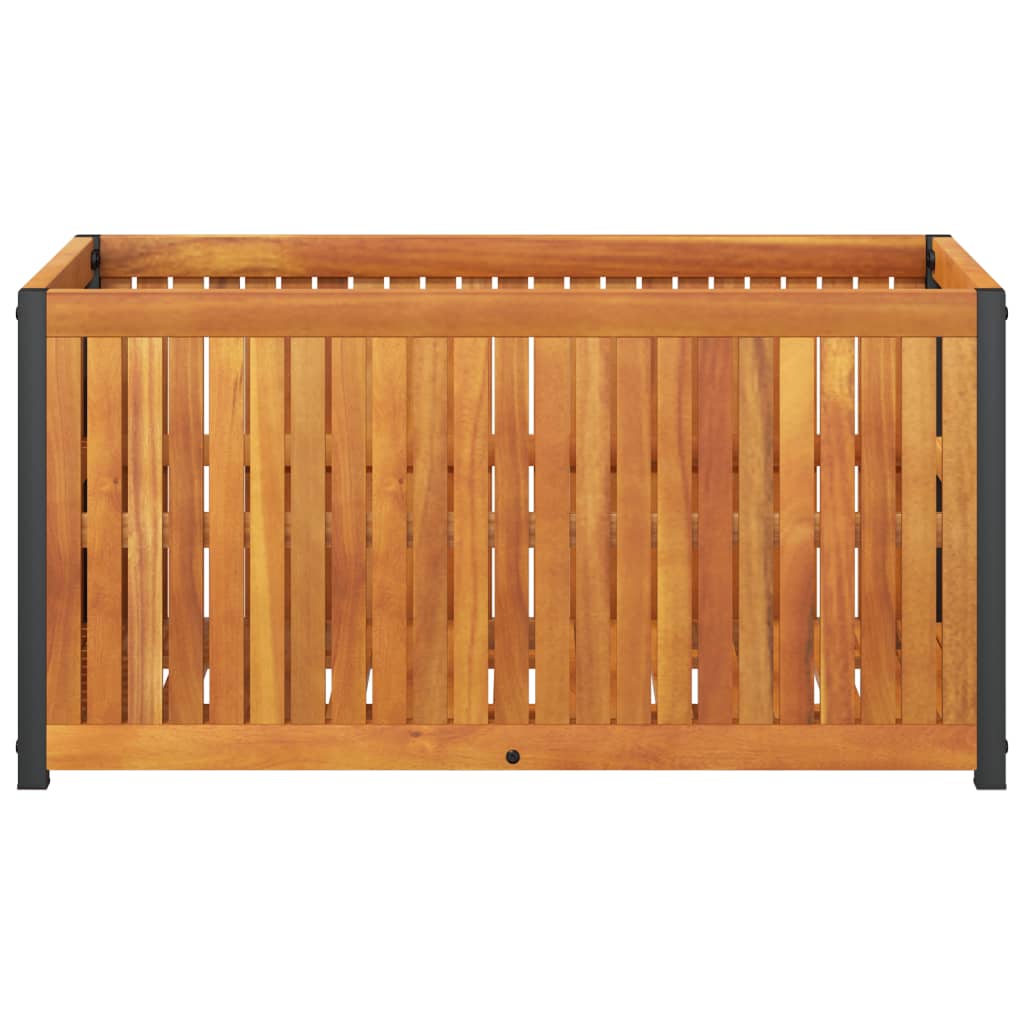 Plant Pot 85x45x44 cm Solid Acacia Wood and Steel