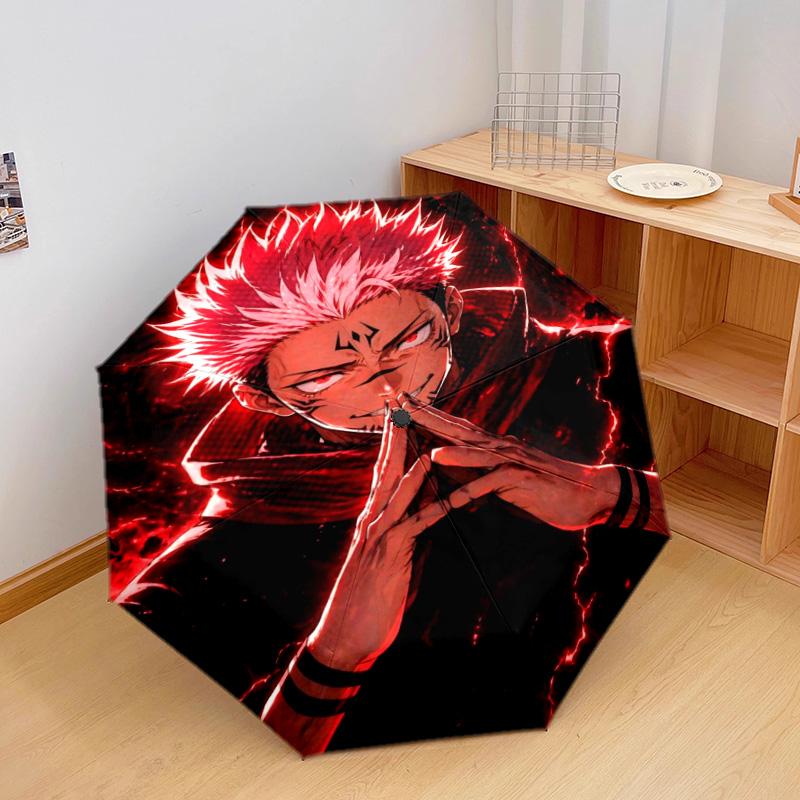 1PC Jujutsu Kaisen Automatic Umbrella - Suitable Travel Outdoor Portable Umbrella Birthday Gift Daily Essentials