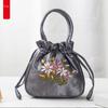 Embroidered Flower Pattern Women Bucket Bag National Phone Bag Ladies Small Dacron Top Handle Bag Casual Occasions