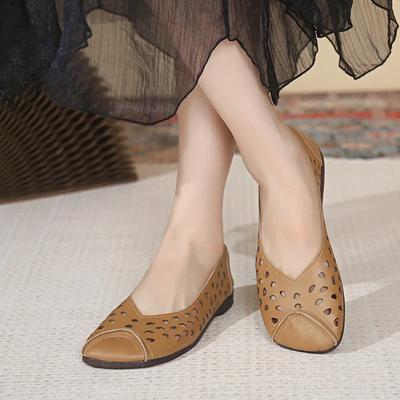 Mode 2024 Mærke Dame Sko Slip-on Dame Flade Sko Mode Hule Afslappede Flade Sko Varmt Salg Lette Flade Sko med Lav Hæl Zapatos