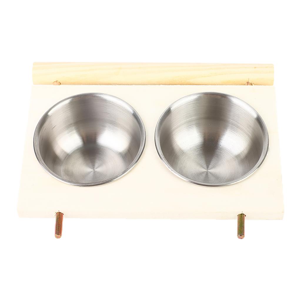 Papageien-Futternapf, Futternapf, Futternapf, Käfigzubehör aus Edelstahl mit Ständer