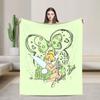 Tinker Bell Cartoon Knitted Blankets Velvet Animated Fantasy Film Super Soft Throw Blankets for Bedroom Sofa Bedspread