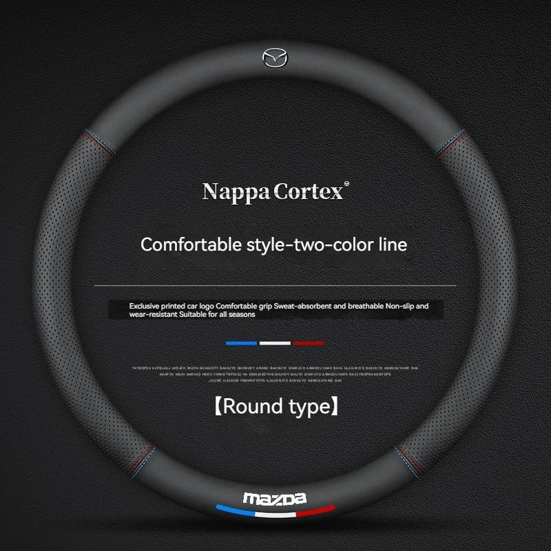 2025 Heiß Für Mazda 3 5 6 SKYACTIV Axela Atenza CX30 CX5 CX8 CX9 MX5 RX8 RX7 BT50 Kohlefaser Leder Auto Lenkradabdeckung Ac