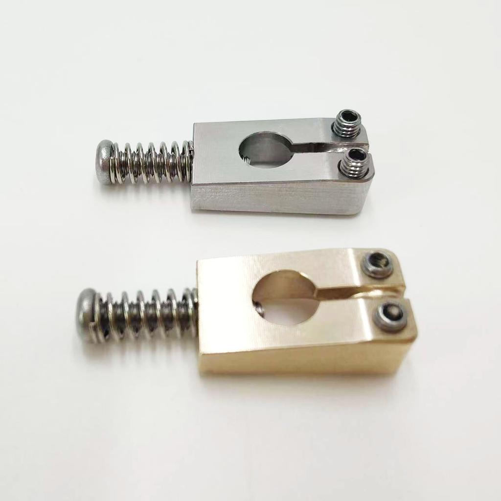 6-piece Set of Round-hole Bridge Natural Brass and Natural Stainless Steel Electric Guitar Bridges String Guide Bridge
