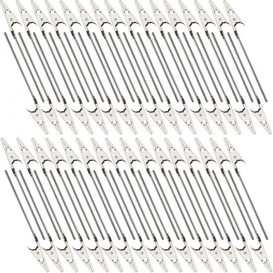 GXXMEI 100 шт. Металлический зажим-крокодил на проволоке, 4-дюймовый крокодил с длинным хвостом, Железный зажим-крокодил, Подставка для фотографий, Подставка для заметок