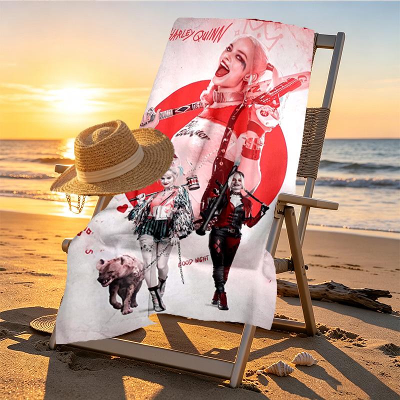 Superhero Print Beach Towel Design, Soft, Lightweight. for Home Bathroom, Spa, Pool, Yoga, Surfing, Camping, Gift for Family, Friend