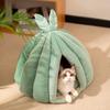 Closed Cat Nest Winter Warm Pet Bed Cactus Ball Shape Pet Bed with Detachable Inner Mat for Small Dogs Kittens Puppies
