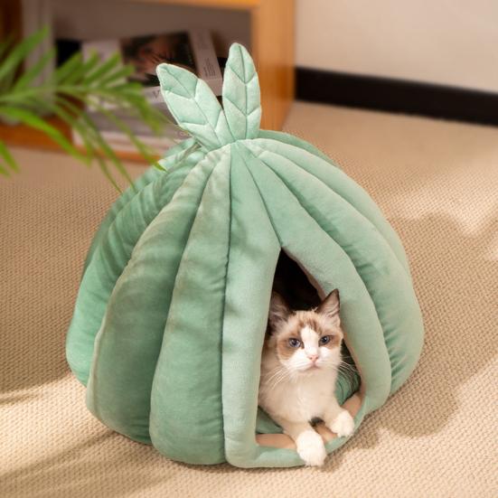 Closed Cat Nest Winter Warm Pet Bed Cactus Ball Shape Pet
