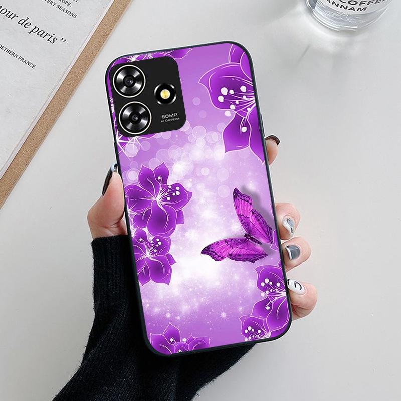 Pre ZTE Blade V50 Dizajnové puzdro Kvetinové maľované silikónové puzdrá Pre ZTE Blade A73 4G / V50 Smart Axon 50 Lite Puzdro TPU kryt Fundas