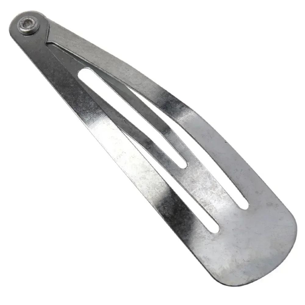 50Pc/lot Thickened Silver Button Water Drop Hair Clip for Girls Handmade DIY Material Boutique Side Clips Headwear Holiday Gifts