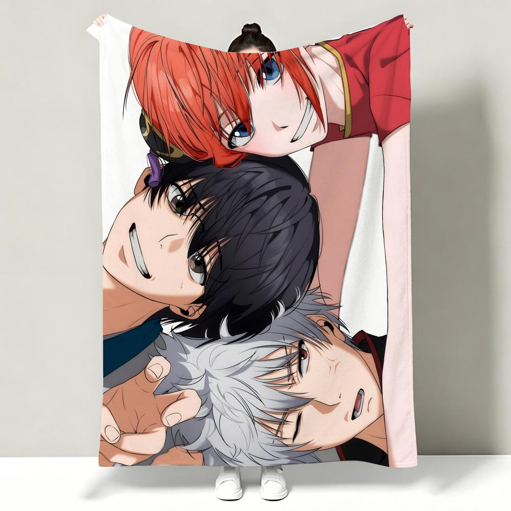 Anime G-Gintama Throw Soft Warm Flannel Throw Blanket, Multi-use for Sofa Bed Office Nap