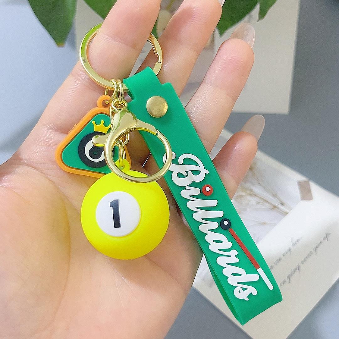 

Cartoon 8-Ball Keychain Pendant: Cute Couple Bag Charm & Creative Car Key Accessory