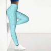 Womens Blue Floral Fragments Prints Stretch Yoga Leggings Fitness Running Gym Sports Active Pants