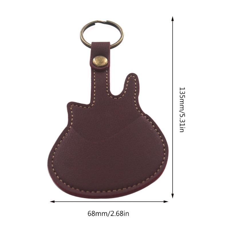 Leather Key Chain Guitar Picks Holder Keychain Guitar Plectrums Bag Picks Pouch Guitar Strap Guitar Picks Carrying Case