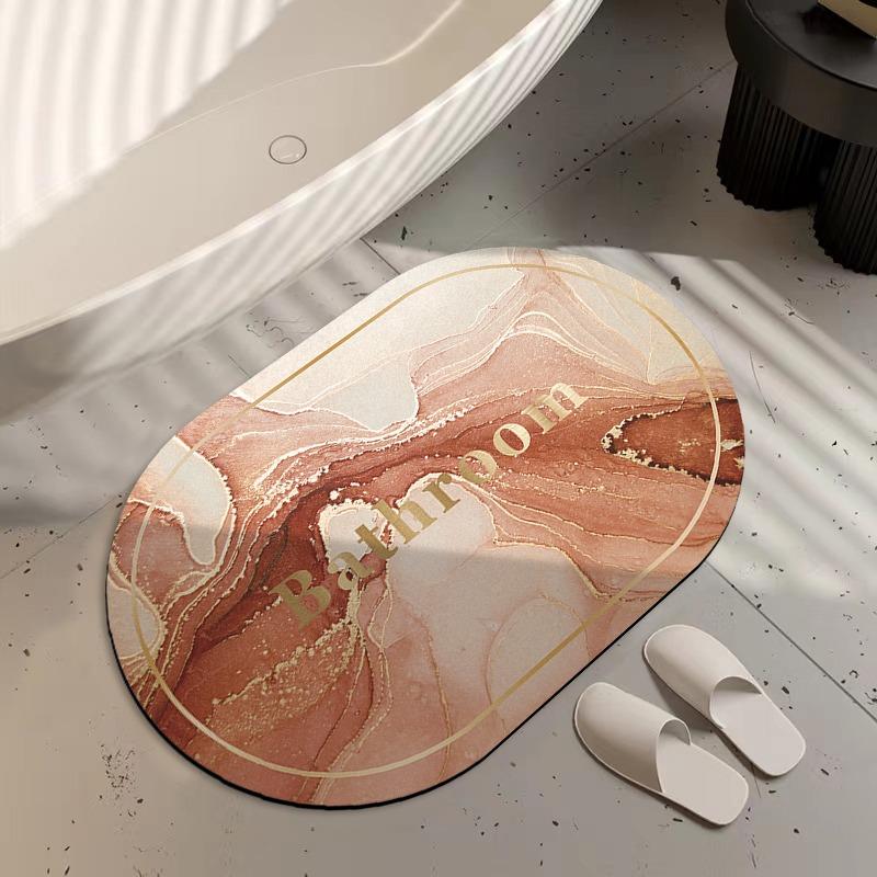 Bathroom Carpet Non-slip Floor Mat Absorbent Diatom Mud Foot Mats Imitation Marble Home Decor Rug for Toilet Shower Area