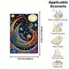 1pc, Cartoon Story Style, Starry Sky & Beautiful Moon Print, All-Season Reversible Fleece Blanket, Polyester Flannel,