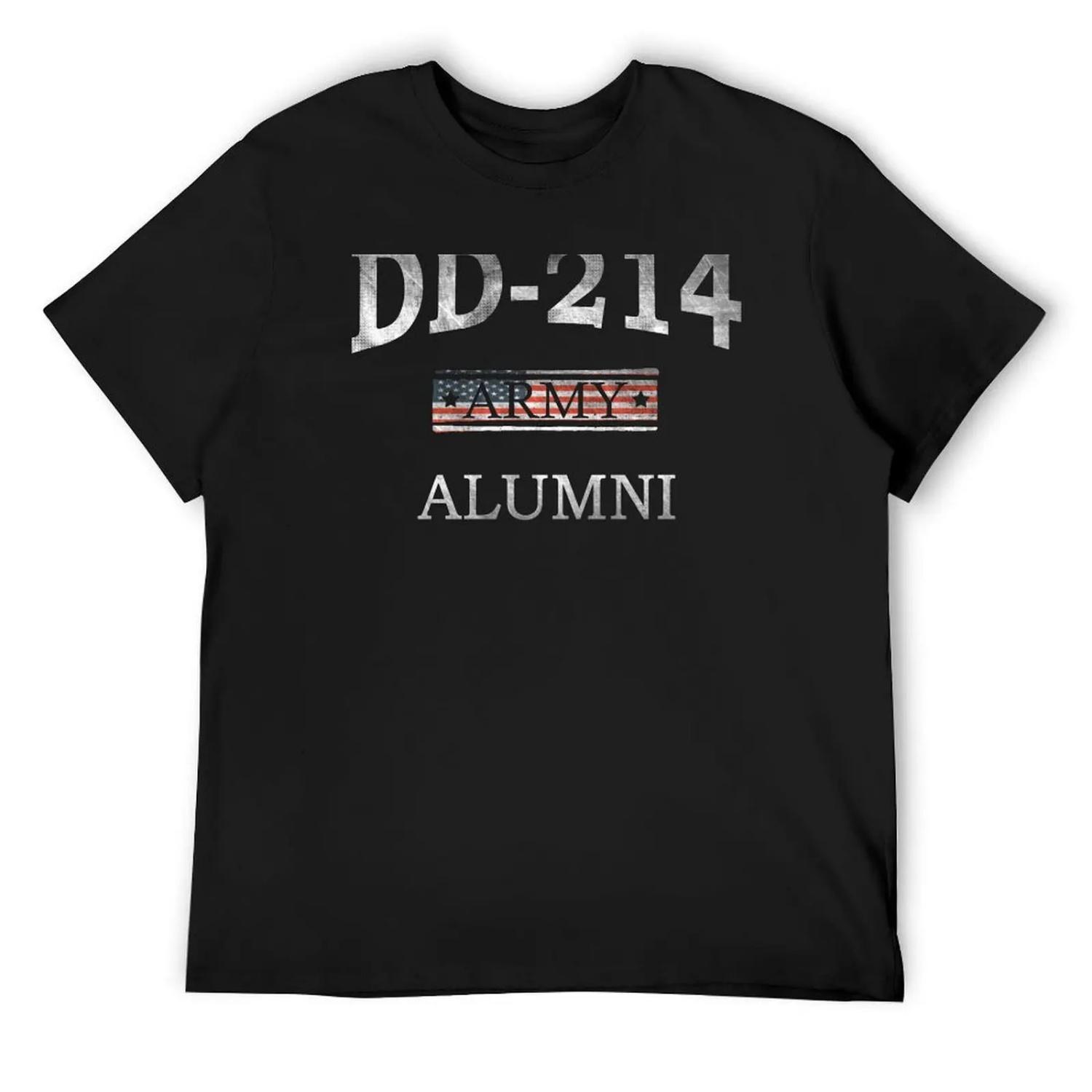 DD 214 Army Alumni T-Shirt korean fashion cute clothes customs design your own vintage anime shirt clothes for men S