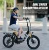 VITILAN U3 Vouwfiets Elektrisch — 750W Motor 48V 13Ah Accu Dubbele Schijfremmen 20-inch Banden