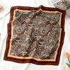 Korean version of solid color big red small square scarf women's plain color spring and autumn warm silk scarf versatile professional scarf decorative