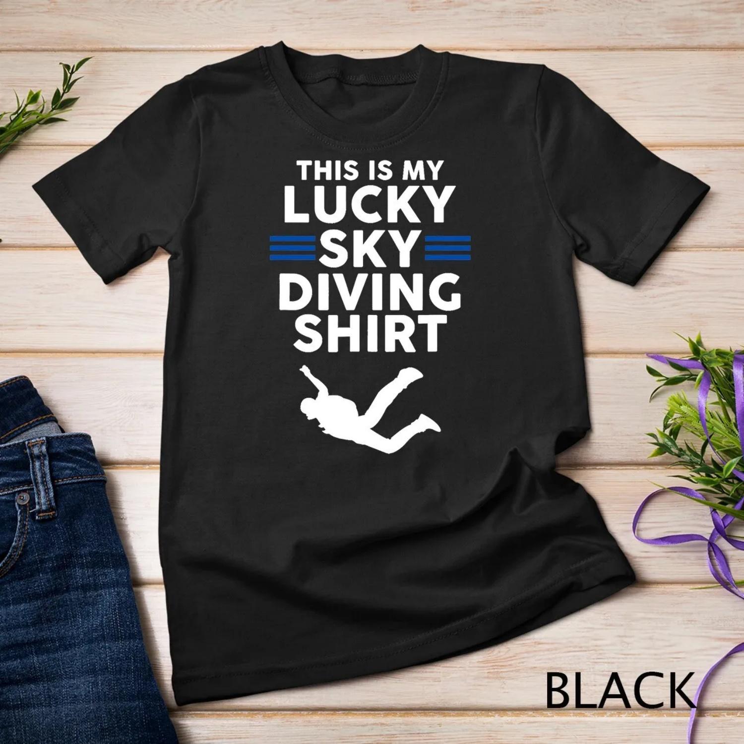 This Is My Lucky Skydiving T Shirt Cute Parachuting S чёрный