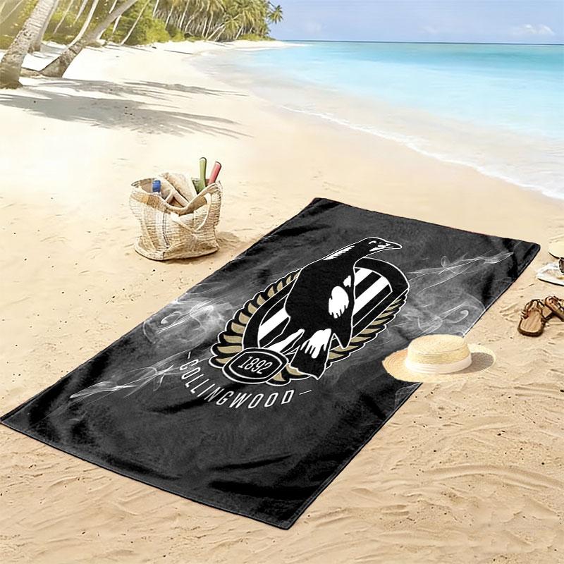 Collingwood Magpies Druck Strandtuch, Großes Weiches Schnelltrocknendes Handtuch für Strand Camping Schwimmen