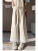 Women's Lace-Trimmed Wide-Leg Pants: Spring/Summer Loose-Fit, Slimming, Plus-Size, Petite Casual Nine-Point Sports Pants
