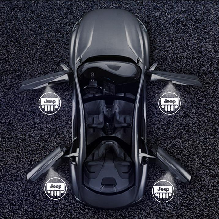 Für Jeep Auto Tür HD Willkommensleuchten Laserprojektor Auto Innenleuchte Zubehör Für Jeep Renegade Wrangler Compass Cherok