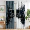 2PC Graffiti Gaming Controller Curtains - Black & White Abstract Print Window Drapes for Boys Bedroom Game Room Decor