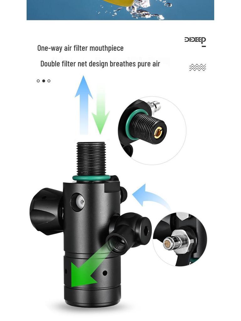 DIDEEP X5000Pro 2L Scuba Diving Equipment with Oxygen Tank & Residual Pressure Gauge