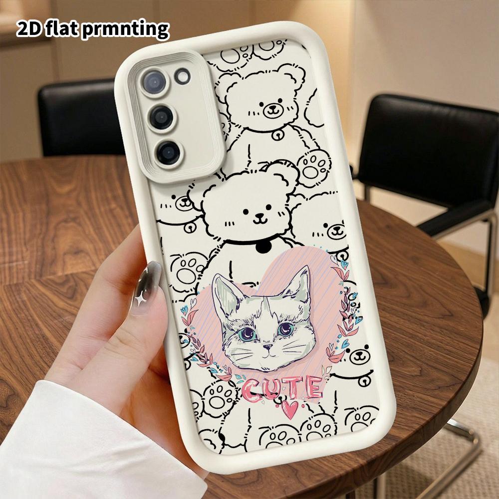 Phone Case: 2D Flat Samsung Galaxy A34 A35 M05 M06 S20 S22 S21 FE Plus 5G Protective Case, Cat, Christmas and Halloween Gifts