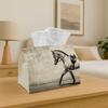 1pc Classic Monochrome Tissue Holder | Versatile Napkin Dispenser, Ideal for Home Use, Parties, And Car Decor. Horse Figurine Design - Stylish Tissue 