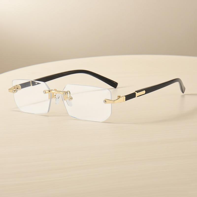 Men Women New Fashion Reading Glasses Vintage Trendy Blue Light Blocking Eyewear Frameless Far Sighted Prescription Glasses