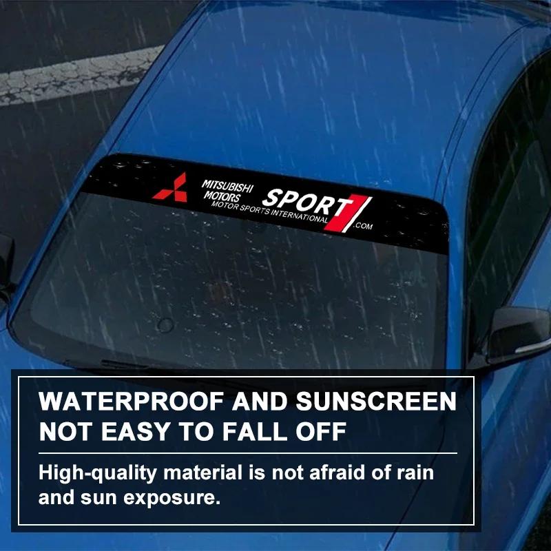 1PCS Car front window shade decorative sticker For Mitsubishi ASX Lancer Pajero Outlander L200 EVO Lancer EX Accessories Styling QQ7